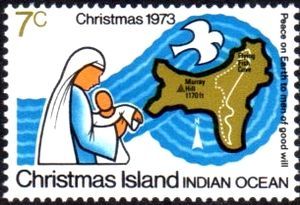 Virgin and Child and Map of Christmas Island