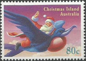 Santa Claus, on a Frigatebird, Waving Goodbye