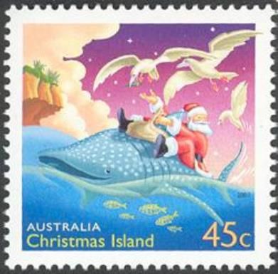 Santa Riding on Whale Shark