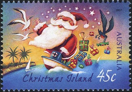 Santa Arriving by Speedboat