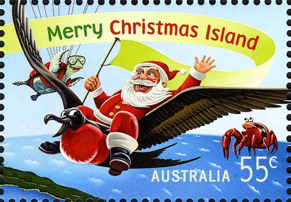 Santa Riding on Frigatebird