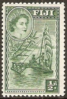 Natives sailing canoe