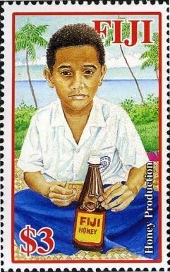 Man and bottle of honey
