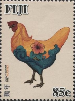 Hen enclosing Flower and Pacific Waves