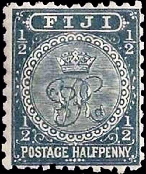 Crown over Monogram - Surcharged in Black