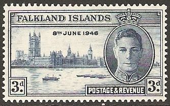 King George VI and Houses of Parliament, London
