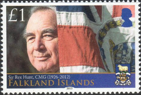 Sir Rex Hunt and Falklands Flag