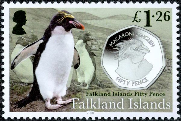 Macaroni Penguin, 50p Coin