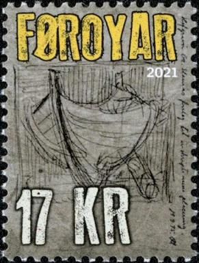 Initial Sketch for first Faroese Postage Stamp 1975