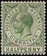Portrait of King George V (facing left), inside circle (1p)