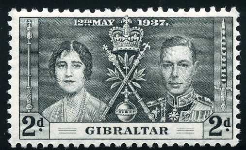 Queen Elizabeth and King George VI (gray black)