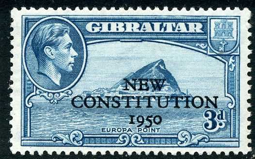 Europa Point ("New Constitution 1950" Overprint)