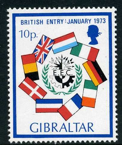 Flags of the EEC Members and the EEC Emblem (blue border)