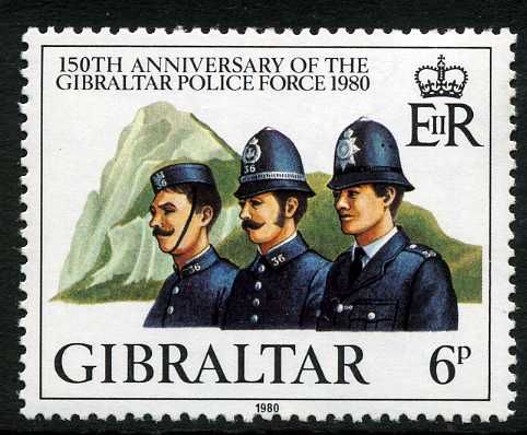 Policemen of 1895, early 1900s, 1980 and Rock of Gibraltar