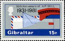 Airmail Letters, Post Box and Aircraft Tail Fin