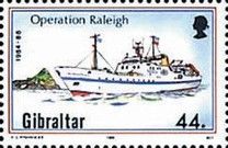 "Sir Walter Raleigh" (Expedition Ship) Passing Gibraltar