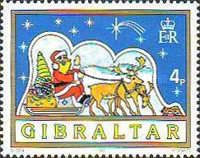 Father Christmas in a Sleigh with Reindeer