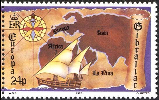 Map of Old World and "Niña"