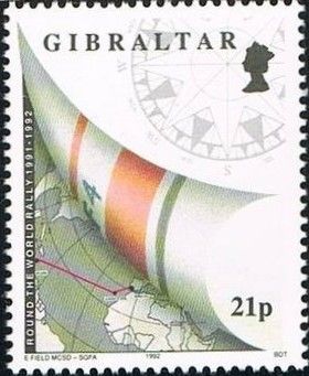 Compass Rose, Sail and Atlantic Map