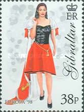 Mis Gibraltar in Black Bodice and Short Red Skirt