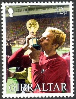 Bobby Moore (England Captain) kissing Jules Rimet Trophy