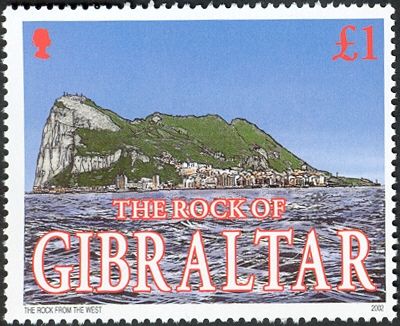 View of the Rock of Gibraltar from the West