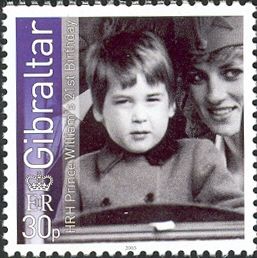 Young Prince William with Princess Diana