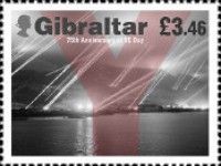 Searchlights During Raid on Gibraltar
