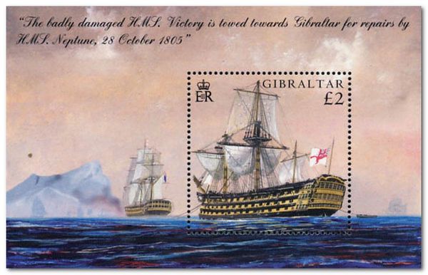 HMS "Victory" towed by HMS "Neptune"