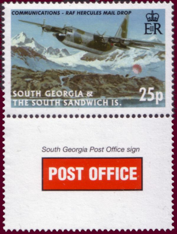 Mail drop from Royal Air Force Hercules plane