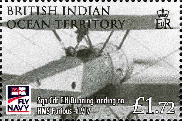 Sqn. Cdr. E.H. Dunning landing on HMS Furious - 1917