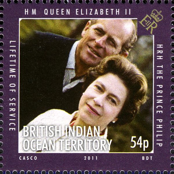 Queen and Prince Philip, colour photograph, Queen at right