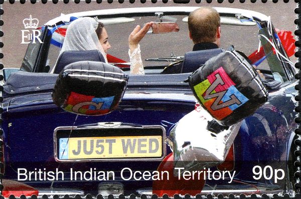 Couple in car after wedding