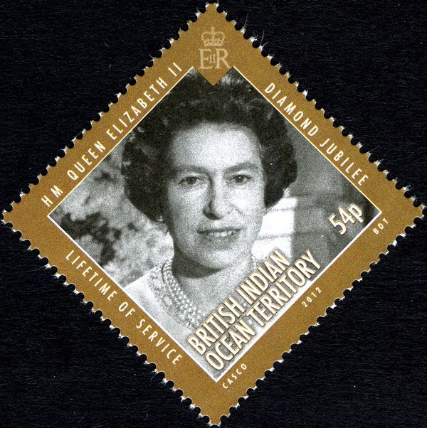 Queen Elizabeth II wearing Pearl necklace, no tiara (b/w pho