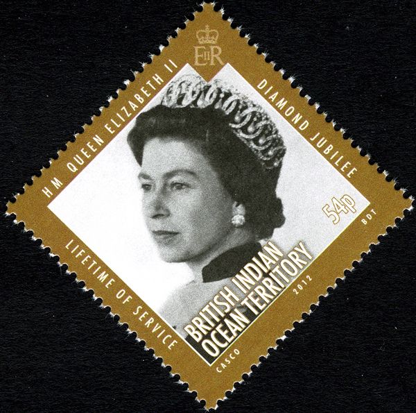 Queen Elizabeth II wearing Tiara (b/w photograph)