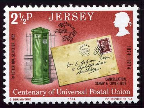 1st Letter Box, St. Helier and Cancellation, Stamp & Cover
