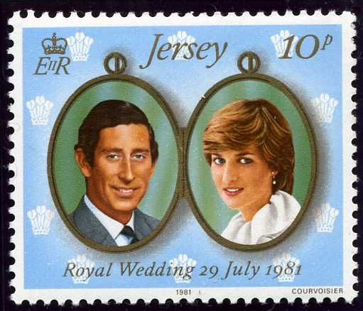 Prince Charles and Lady Diana Spencer (blue background)