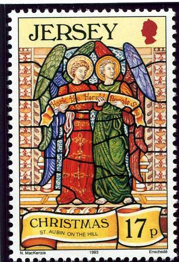 Two Angels holding "Hark the Herald Angels Sing" Banner