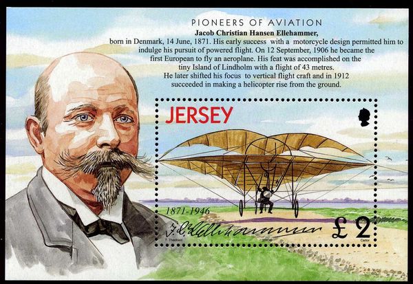 Jacob Ellehammer's Biplane (souvenir sheet)