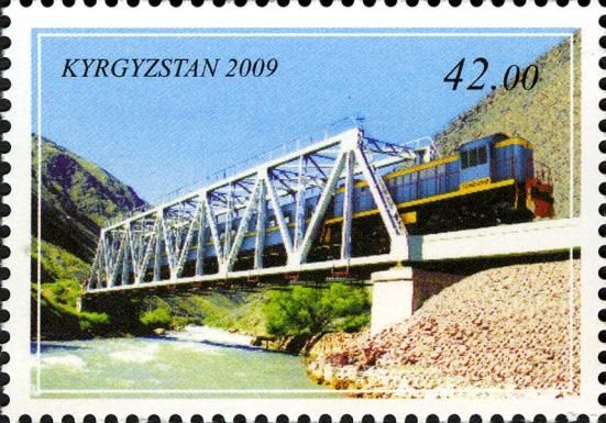 Diesel Locomotive on Bridge over River