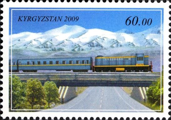 Diesel Train on Bridge over Roadway