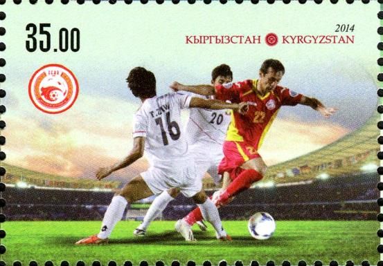 Three Players Tackling for the Ball
