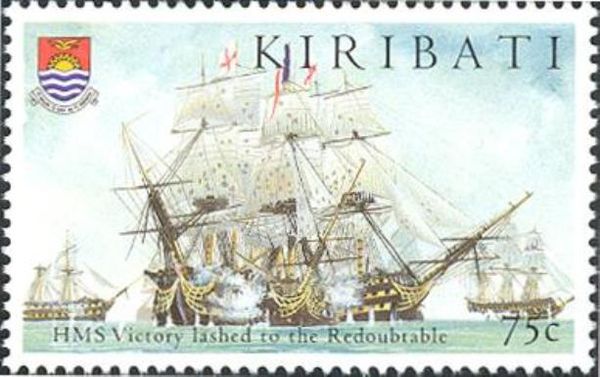 "HMS Victory" lashed to the "Redoubtable"