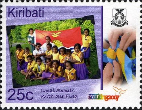 Local Scout with our Flag