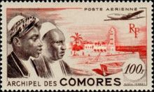 Indigenes et mosquee de Moroni-Indigenous and mosque in Moro