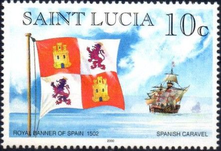 Spanish Royal Standard, 1502, and Caravel