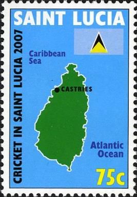 Map and flag of St. Lucia