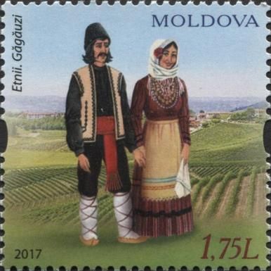 Man and Woman Wearing Traditional Gagauz Costumes
