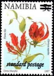 Flame Lily (Gloriosa superba), Surcharged "standard postage"