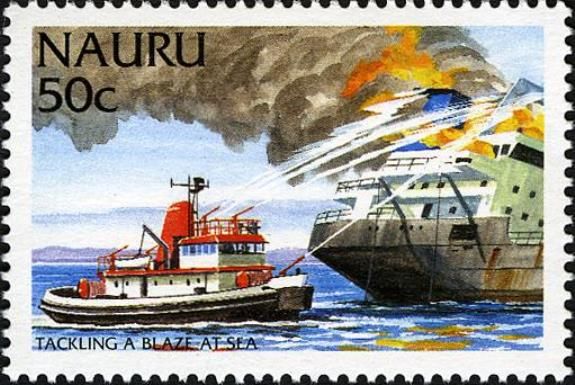 Tackling a Blaze at Sea